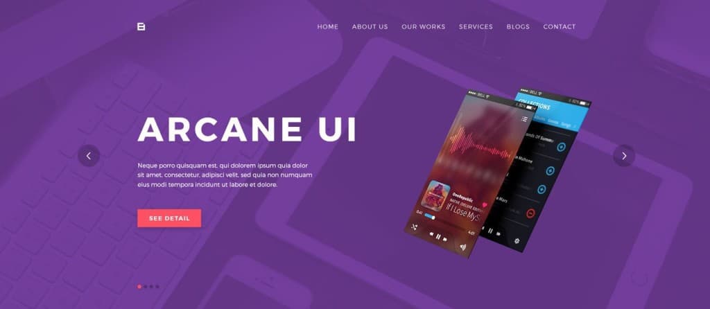 Arcane UI free resume and portfolio template