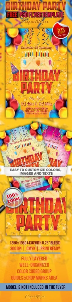 Birthday Party Flyer PSD Template