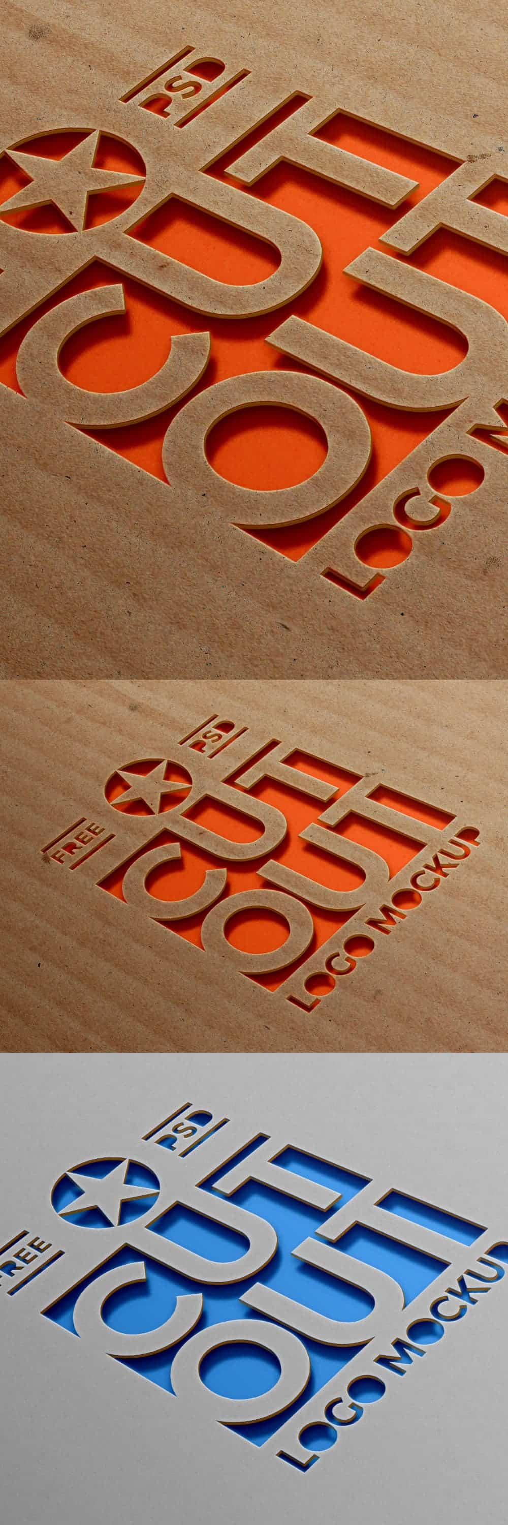 Cardboard Cutout Logo Mockup