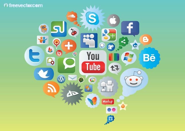 Cool social media icons vectors