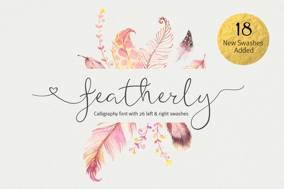 featherly wedding font