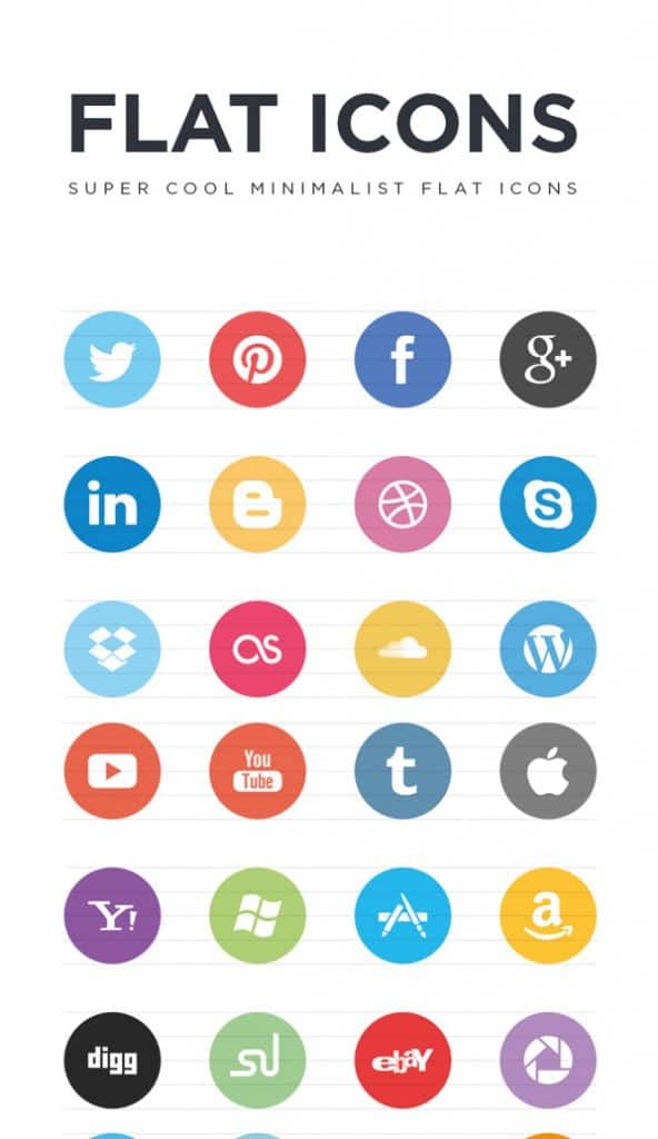 FREE Flat Social Icons EPS