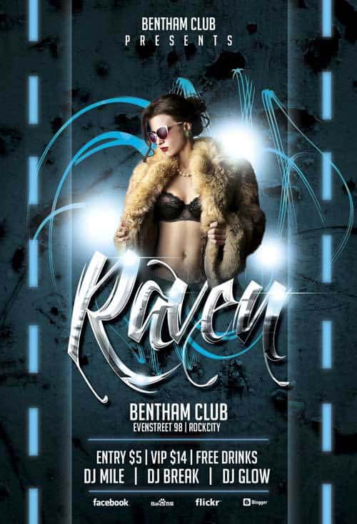 Free Raven Club Flyer Template