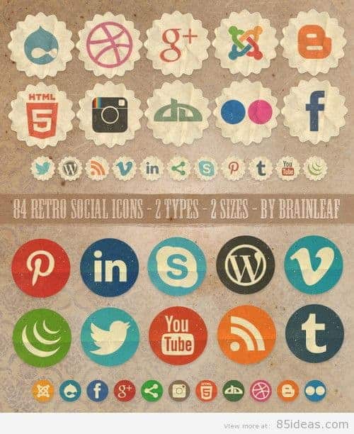 Free Retro Social Icons