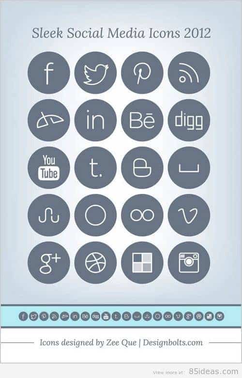 Free Simple Sleek Social Media Icons