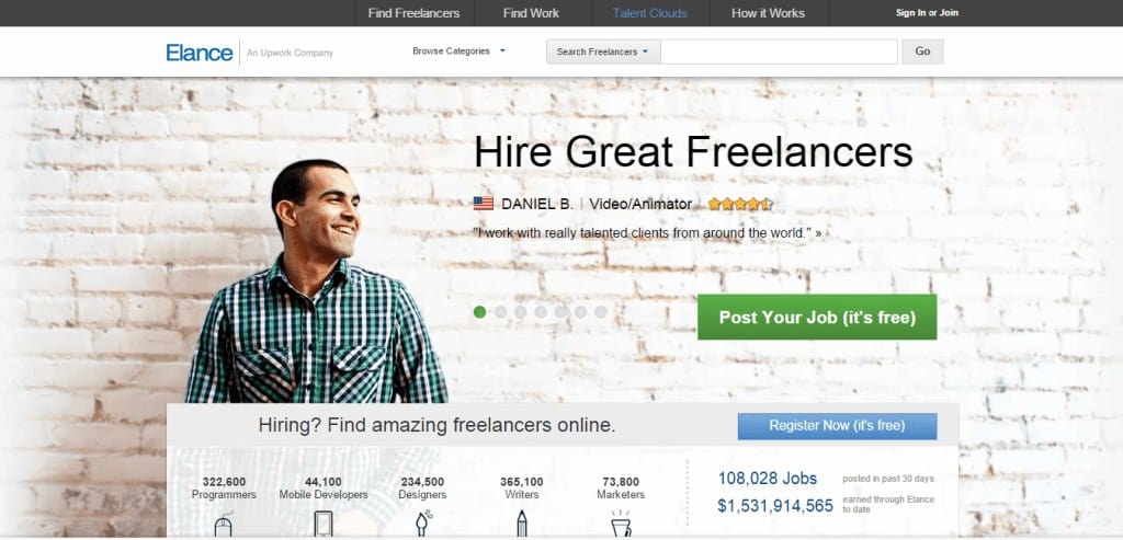 Hire freelancers Elance