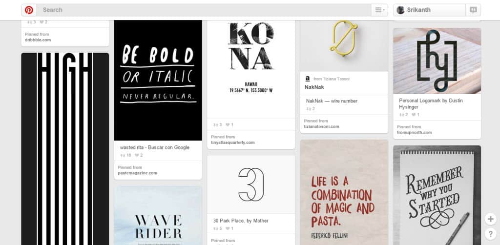 Itziar San Vicente Typography Pinterest Board