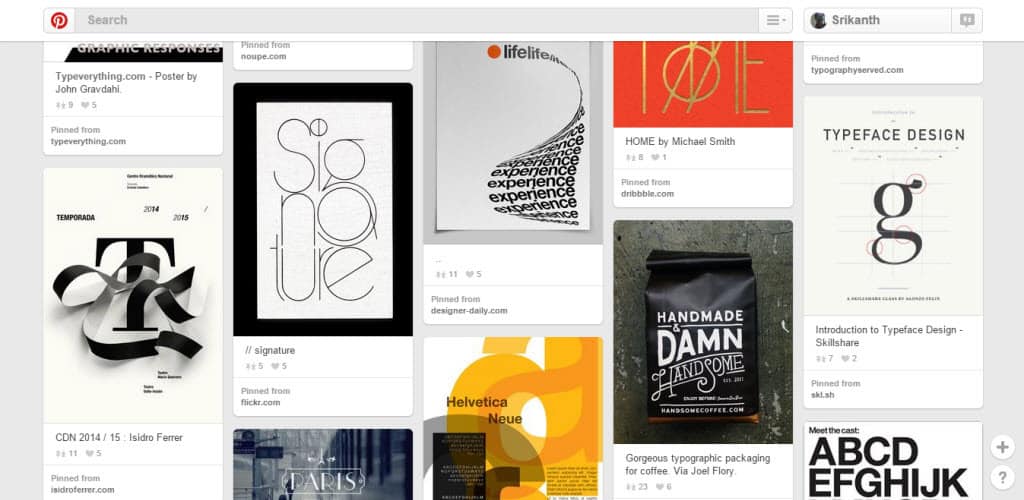 K Holt Typography Pinterest Board