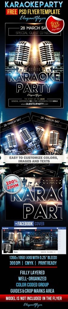 Karaoke Party Flyer PSD Template