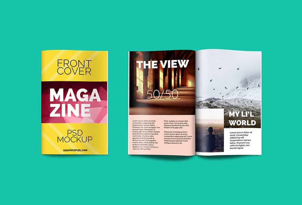 magazine mockup in PSD format