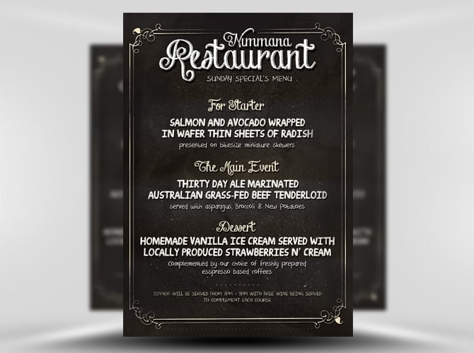 Restaurants Menu Flyer Template