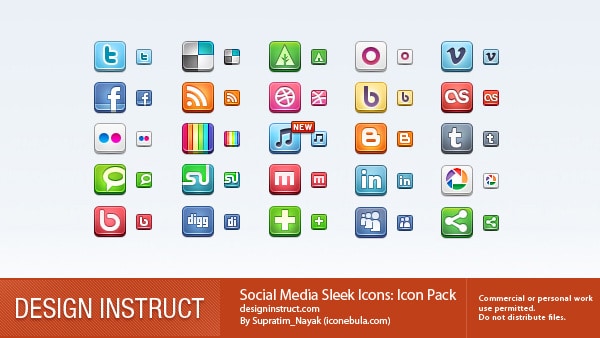 Social Media Sleek Icons