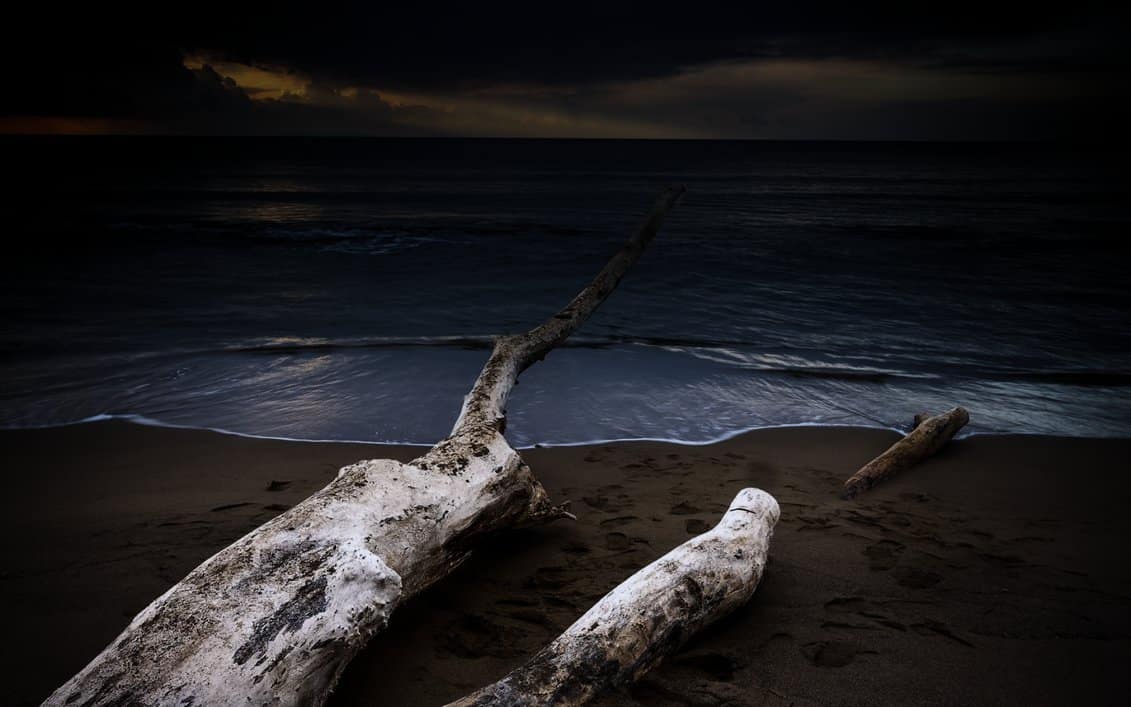 Stormy beach wallpaper