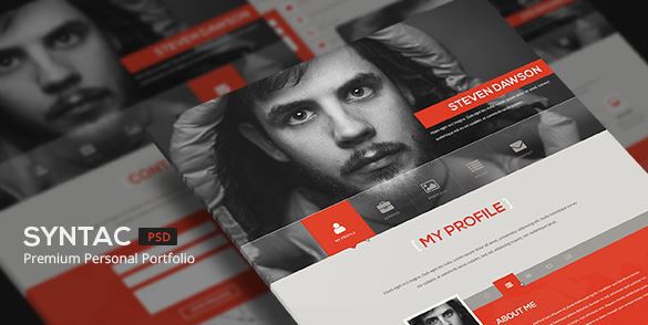 syntac flat personal portfolio template