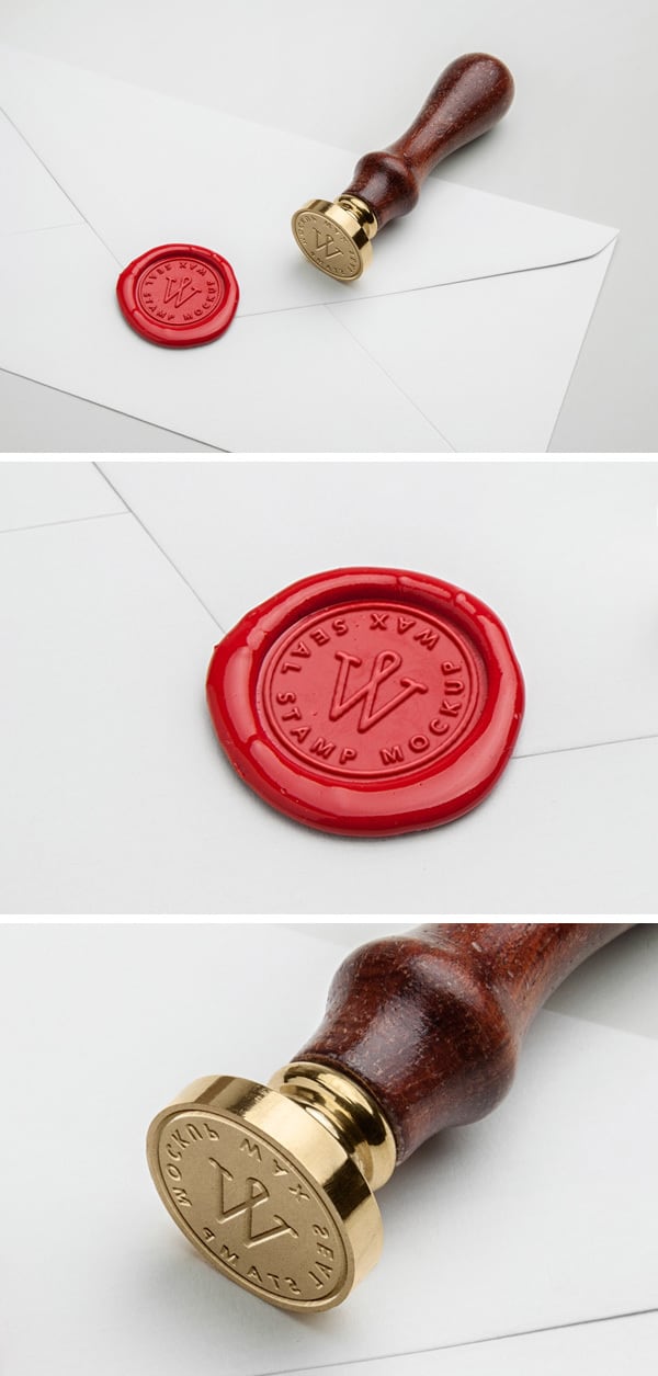 Wax Seal Stamp PSD MockUp