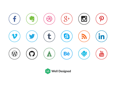 20 Social Media Icons Freebie