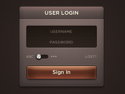 Brown Login Form