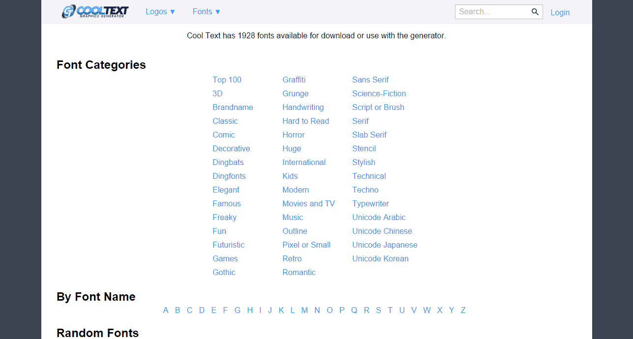 Download Free Fonts by Cool Text