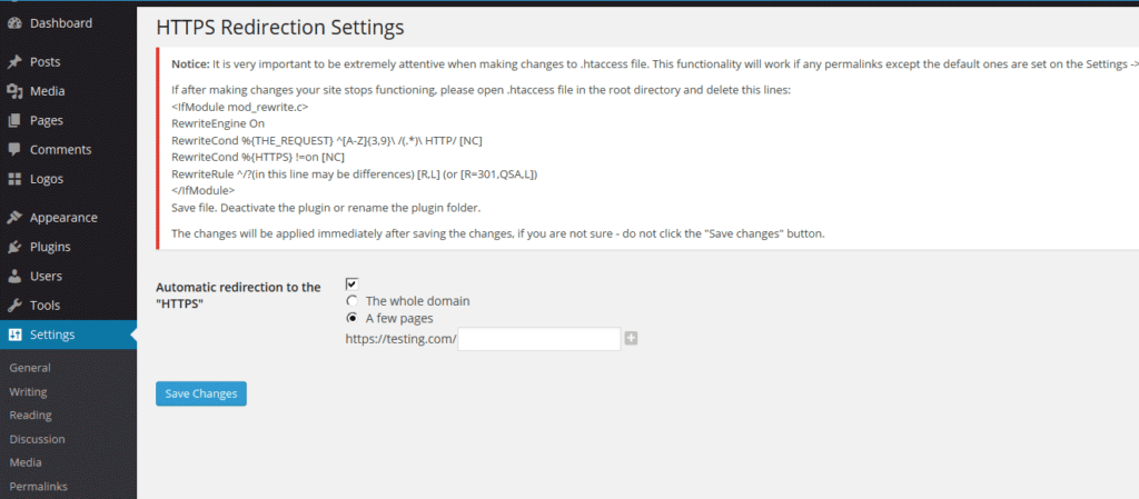 Easy HTTPS Redirection