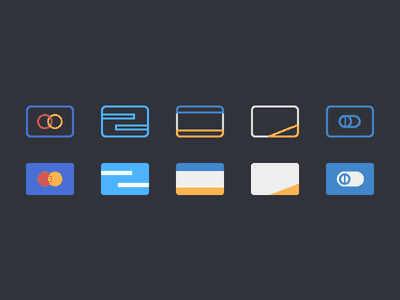 flat credit card icons