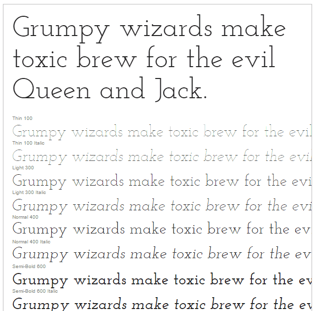 Google Fonts Josefin Slab