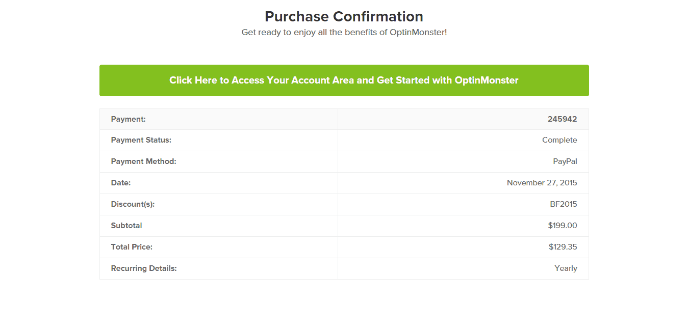 Purchase Confirmation