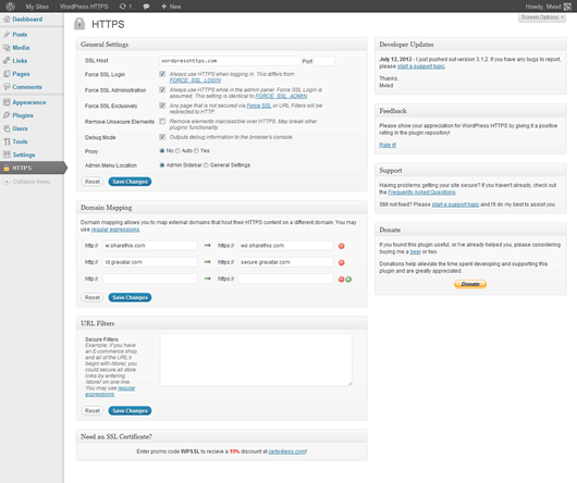 SSL and WordPress