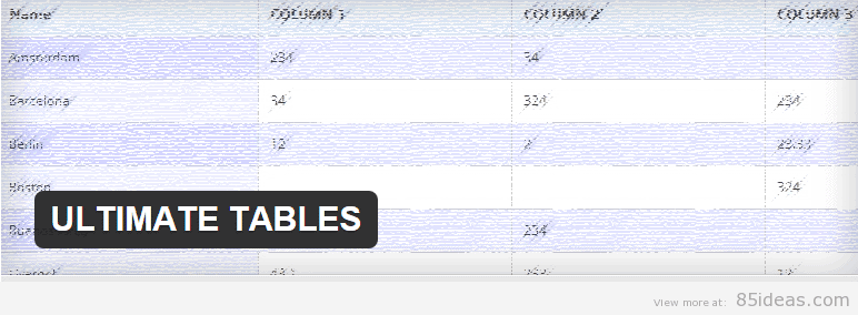 ULTIMATE TABLES WordPress