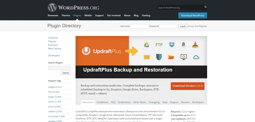 UpdraftPlus Backup and Restoration